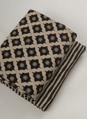 Pure Cotton Cambric Mix And Match Black And White Color Dabu Hand Block Print Fabric.