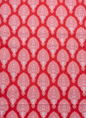 Pure Cotton Cambric Mix And Match Red Color Block Print Fabric.