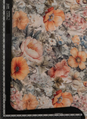 Linen Satin Multi Color Floral Pattern Digital Print Fabric.