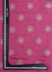 Mul Chanderi Light Wine Color Floral Pattern Embroidery Fabric.