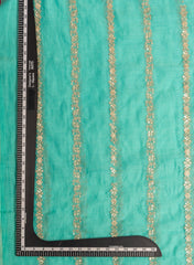 Mul Chanderi Sky Blue Color Traditional Pattern Embroidery Fabric.