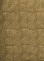 Pure Cotton Cambric Olive Green Color Floral Pattern Dabu Hand Block Print Fabric.