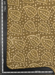 Pure Cotton Cambric Olive Green Color Floral Pattern Dabu Hand Block Print Fabric.