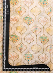 Pure Muslin  Off White Color With Sequins Embroidery  Fabric