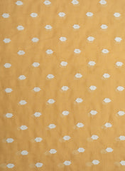 Mul Chanderi Brown Camel Color Ikat Pattern Thread Butti Embroidery Fabric