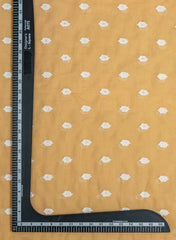 Mul Chanderi Brown Camel Color Ikat Pattern Thread Butti Embroidery Fabric