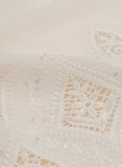 Pure Cotton Cambric Dyeable Daman Schiffli Embroidery Fabric.