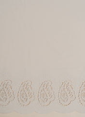 Pure Cotton Cambric Dyeable Daman Paisley Pattern Schiffli Embroidery Fabric.