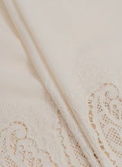 Pure Cotton Cambric Dyeable Daman Paisley Pattern Schiffli Embroidery Fabric.