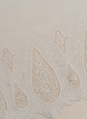 Pure Cotton Cambric Dyeable Daman Schiffli Embroidery Fabric.