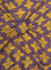 Pure Chiffon Butti Purple And pink Color Geometrical Pattern Natural Print Fabric.
