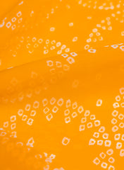 Pure Organza Sunrise Yellow Color Bandhani Digital Print  Fabric
