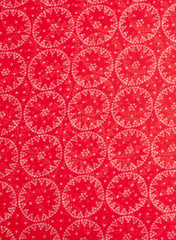 Pure Organza Red Color Geometrical Digital Print  Fabric