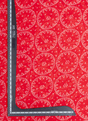 Pure Organza Red Color Geometrical Digital Print  Fabric