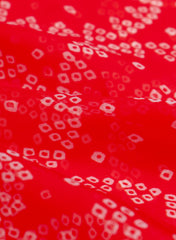 Pure Organza Red Color Geometrical Digital Print  Fabric