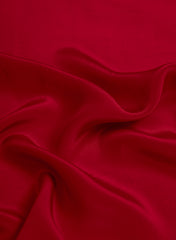 Pure Crepe Red Color Plain Fabric.