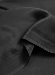 Pure Crepe Black Color Plain Fabric.