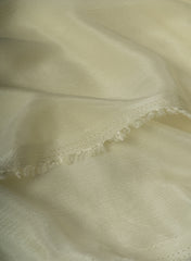 Off White Dyed Pure Chinnon Chiffon Fabric