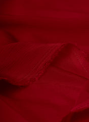 Red Dyed Pure Chinnon Chiffon Fabric