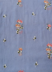 Premium Mul Chanderi Lavendar Color Top And Dupatta Embroidery Fabric.