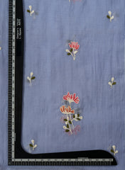 Premium Mul Chanderi Lavendar Color Top And Dupatta Embroidery Fabric.