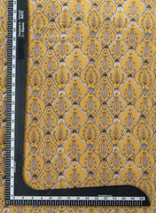 Pure Crepe Yellow Color Hybrid Floral Print Fabric.