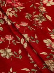 Vertican Foil Maroon Color Floral Print Big Panna 58