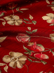 Vertican Foil Maroon Color Floral Print Big Panna 58