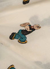 Pure Cotton Cambric Off-White Color Popeye Resham work Embroidery Fabric.