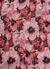 Pure Chinnon Chiffon Shades Of Pink Color Floral Digital Print Fabric