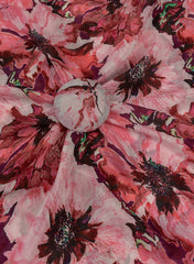 Pure Chinnon Chiffon Shades Of Pink Color Floral Digital Print Fabric