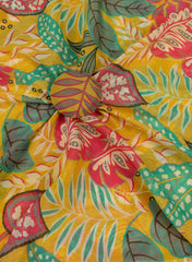 Pure Chinnon Chiffon Mustad Color Floral Digital Print Fabric