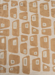 Cotton Flex Off-White Color Camel brown Geometrical Pattern Resham Work Embroidery Fabric.