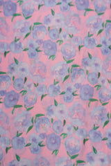 Silk Chinnon Shades Of purple Floral Digital Print Fabric.