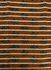 Pure Cotton Cambric Dark Mustad Color Resham work Embroidery Fabric.