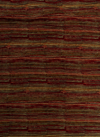 (Pre Cut -1 Meter) Pure Cotton Cambric Brown Color Stripes Block Print Fabric