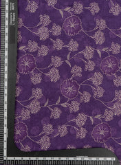 Modal Chanderi Purple Color Floral kalamkari Screen Print Fabric With Foil