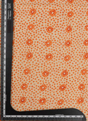 Pure Cotton Cambric Orange Color Bandhani Screen Print Fabric.