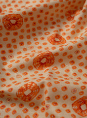 Pure Cotton Cambric Orange Color Bandhani Screen Print Fabric.