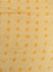 Pure Cotton Cambric Yellow Color Bandhani Screen Print Fabric.