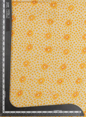 Pure Cotton Cambric Yellow Color Bandhani Screen Print Fabric.