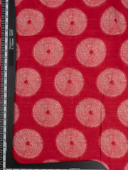 Pure Cotton Cambric Dark pink Color Geometrical Pattern  Screen Print Fabric.