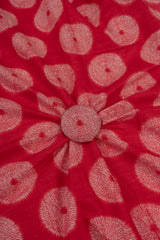 Pure Cotton Cambric Dark pink Color Geometrical Pattern  Screen Print Fabric.