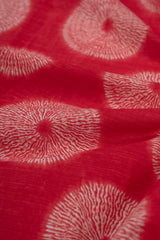 Pure Cotton Cambric Dark pink Color Geometrical Pattern  Screen Print Fabric.