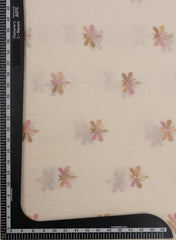 Pure Cotton Cambric Off-White Color Animal Resham work Embroidery Fabric.