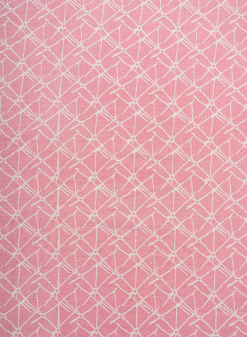 (Pre Cut-2Meter) Pure Cotton Cambric Light Pink Color Geometrical Pattern Screen Print Fabric.