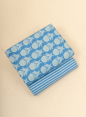 Pure Cotton Cambric Mix And Match Blue Color Block Print Fabric.