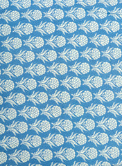 Pure Cotton Cambric Mix And Match Blue Color Block Print Fabric.