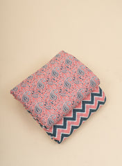 Pure Cotton Cambric Mix And Match Peach Color Block Print Fabric.