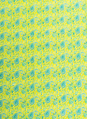 Pure Cotton Cambric Mix And Match Neo Green Color Block Print Fabric.